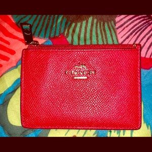 Coach card holder, red, EUC!
